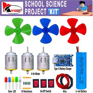 KLVXKEN Long Term Useable 3.7 Li-Battery & DC Motor Science Project Kit(23 items) Motor Control Electronic Hobby Kit