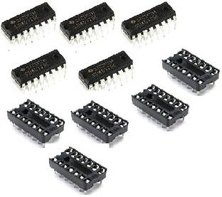 ERHIndia 5 Pcs 4017 IC Decade Counter Divider with 16 Pin IC Base Electronic Components Electronic Hobby Kit
