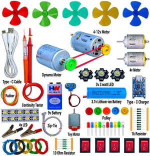 KLVXKEN All Necessary Experimental & Learning Science Project Kit For Students(91 Items) Electronic Components Electronic Hobby Kit