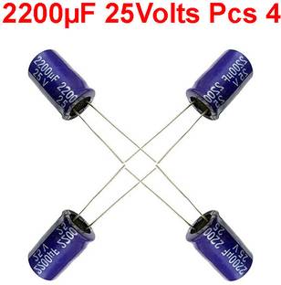 ELPH 4 Pcs 2200uf 25V Electrolytic Capacitor 2200 Micro Farad 25 Volt Condenser Electronic Components Electronic Hobby Kit