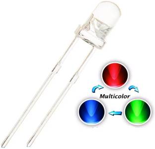 ELPH Transparent RGB LED 3mm | 3V DC 2 Pin |Multicolor Changing LED | Pack of 5 Electronic Components Electronic Hobby Kit