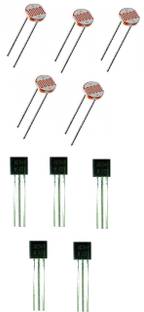 Wetrix (10 Pieces) 5 Pieces Each of LDR Resistor & BC547 Transistor Electronic Components Electronic Hobby Kit
