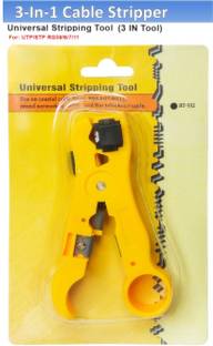 BALRAMA HT-352 Universal Coaxial Cable Stripper Cutter for Flat Round UTP Cat5 Cat6 Coax Strips Outer Jacket of UTP STP Cat 5 Telephone RG Coaxial Cable Stripping Tool Wire Connector