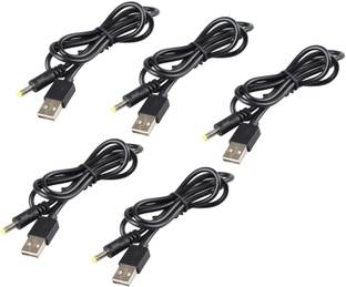 INVENTO 5pcs 70cm 0.7mtr Long USB 2.0 Male Plug to 5V DC Barrel Power Jack Male Automotive Electronic Hobby Kit