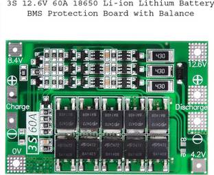 electrolight 3S 60A 18650 Li-ion Lithium Battery BMS Protection Board with Balance Micro Controller Board Electronic Hobby Kit