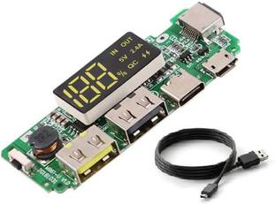 ERHIndia Dual USB Micro Type-C Flash Power Bank DIY Charger Module USB Charging Cable Power Supply Electronic Hobby Kit