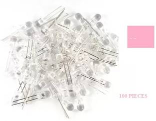 uneeds 100 pieces crystal clear 5mm Pink LED Display Lights Electronic Hobby Kit