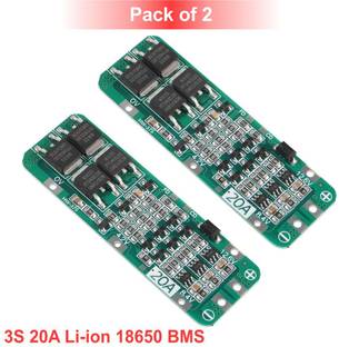 Scienticy BMS 3S 20A 11.1V 12.6V 18650 Li-ion Lithium Battery Protection Board (Pack of 2) Electronic Components Electronic Hobby Kit