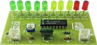 FaithElectro LM3914 LM3915 10 LED Sound Level indicator - Assembled Board Electronic Components Electronic Hobby Kit