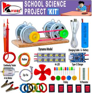 KLVXKEN Generator Making Dynamo Motor & Other Science Project Kit(74items) For Students Electronic Components Electronic Hobby Kit