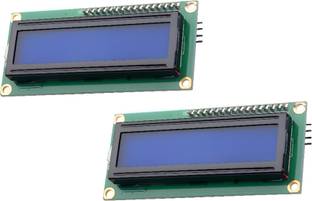 MAG BEE 16x2 LCD display soldered male header 16 pin Green color LCD display Pack of 2 Electronic Components Electronic Hobby Kit