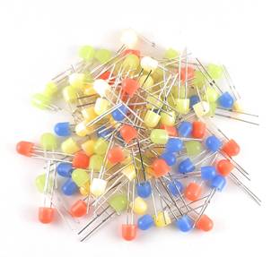 SAMAES 100 Pics 4.8mm 360° LED Red, Green, Blue, Yellow, White, 20 pics Each Led Light Electronic Hobby Kit