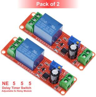 Scienticy NE555 Delay Timer Switch Adjustable 5V Relay Module (Pack of 2) Electronic Components Electronic Hobby Kit