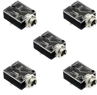 Universal Hub 5Pin 3.5mm Stereo Audio Jack Socket PCB Panel Mount With Nut PJ-324M PACK OF 5 Electronic Components Electronic Hobby Kit