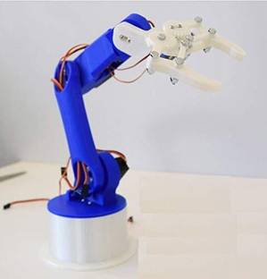 AUTO BOTIX Robotic Arm with 5 Degree of Freedom (3D printed plastic Parts + Nuts Bolts) Educational Electronic Hobby Kit