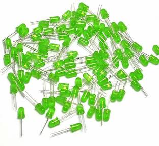 KTC CONS LABS 250 Pieces, 5mm GREEN Colours Diffused Bright Green LED (Light Emitting Diode) Electronic Components Electronic Hobby Kit