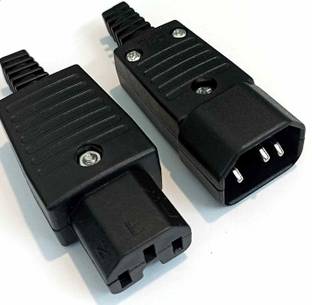 acce & peri AC250V 10A 3Pins Terminals Panel Mount IEC C14 Male C13 Female Inline Adapter Plug Power Socket Connectors Set of 1 Pairs DIY Power Supply Electronic Hobby Kit