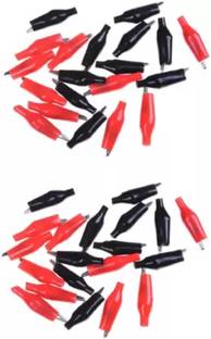 WHO 20 Pair Test Small Clip Battery Small Crocodile Clip Red and Black Power Supply Electronic Hobby Kit