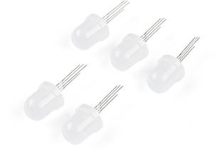 RANVIRKAR 8mm Common Anode 4 Pin Tri Color Diffused Light Lamp LED Diode Rgb Light 5pcs Electronic Components Electronic Hobby Kit