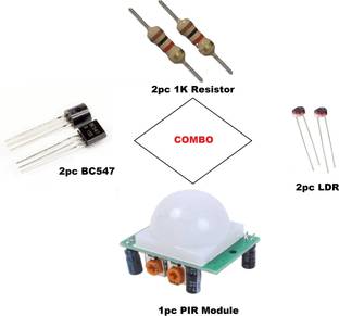 gobagee Combo of 1pc PIR+ 2pc LDR + 2pc 1K ohm Resistance + 2pc BC547 Transistor Electronic Components Electronic Hobby Kit