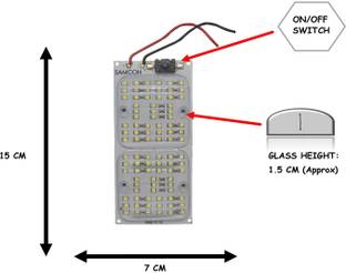 Samcon C-2 12 VOLT 90 SMD 25 WATT LED DUAL REFLECTIVE GLASS PCB WITH ON/OFF BUTTON Display Lights Electronic Hobby Kit