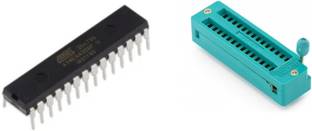 Technical hut Atmega328 DIP Arduino Bootloaded Microcontroller with 28 Pin ZIF Socket Educational Electronic Hobby Kit