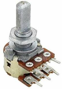 Prowans 20pcs 100K Ohm Potentiometer Pot Variable Resistor 6 Pins Split Shaft Rotary Electronic Components Electronic Hobby Kit