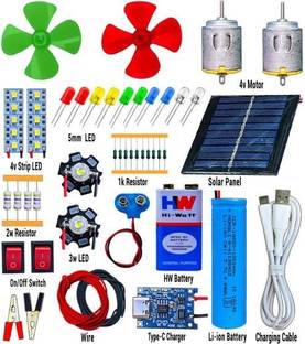 SYMFONIA Solar Panel, DC Motor, Light, Battery & Other Experimental Science Project Kit Solar and Fuel Cell Electronic Hobby Kit