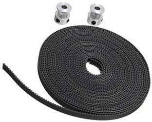 INVENTO 2Pcs GT2 20T 8mm Bore Pulleys + 2 mtrs GT2 6mm Belt 3D Printer CNC Reprap Set Automotive Electronic Hobby Kit