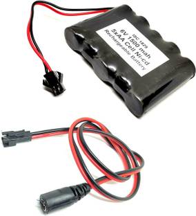 INVENTO 1Pcs 6V 1500mAh Ni-cd 1.2V x 5 AA Cell Battery Pack with 5.5mm DC Female Jack Automotive Electronic Hobby Kit