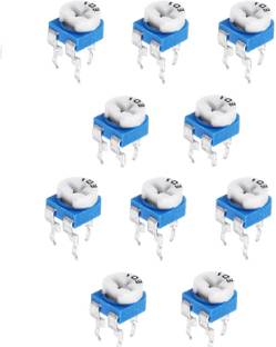 Technical hut 10 Pieces 10K ohm Variable Resistor - Trimpot Preset (RM065 Package) Educational Electronic Hobby Kit