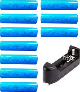 eronic 10 PCS BATTERY 1800-2000 MAH_3.7V WITH CHARGER IN LOW RATE Power Supply Electronic Hobby Kit