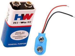 INVENTO 9V DC HI-Watt 6F22M Non-Rechargeable Battery with snap on Connector -3 Pcs Automotive Electronic Hobby Kit