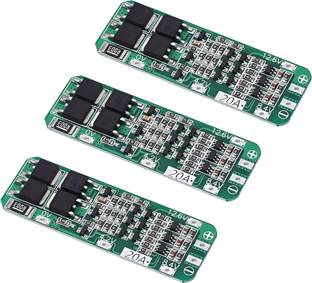 Robo Ocean BMS 3 Series 20A [Pack of 3] 18650 Lithium Battery Protection Board 11.1V 12V Electronic Components Electronic Hobby Kit