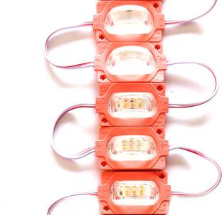 Steko 5 Pieces (PINK) DC 12V 1.5 Watt 3 LED Half Tyre Shape LED Module Strip Light Electronic Hobby Kit