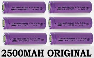 SG Flash PACK OF 6 18650 Li-ion Rechargeable 2500mAh Lithium 42 GRAMS EACH Alternative Energy Electronic Hobby Kit