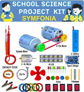 SYMFONIA Generator Making Dynamo Motor & Other Science Project Kit(74items) For Students Electronic Components Electronic Hobby Kit