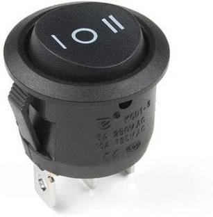 jivith Rocker Switch - On/Off/On (Round) Pack of 10 Electronic Components Electronic Hobby Kit