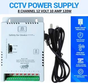BALRAMA 8 Channel CCTV Camera SMPS Power Supply Adapter 12V 10A 120W AC to DC Converter Power Supply Electronic Hobby Kit