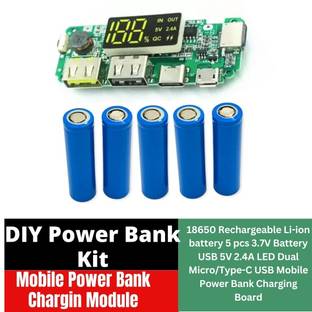 Spire DIY POWER BANK MODULE KIT Charging Module Dual USB 5V 2.4A Type-C 2000 mAh 1C Electronic Components Electronic Hobby Kit