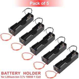 Scienticy 3.7v 18650 Single Cell Lithium-Ion Battery Holder with Wire Leads (Pack of 5) Power Supply Electronic Hobby Kit