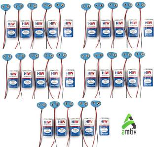 AMTIX 9 VOLTS HW BATTERY with Connector, pack of 20 Educational Electronic Hobby Kit