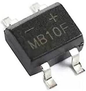 Wizzo (50 Pieces) MB10F Bridge Rectifier Diode 4 Pin SMD Mini Dip 1000 Volt 0.8A Light Electronic Hobby Kit