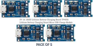 Republic TP4056 Micro USB 5V 1A 18650 Lithium Battery Charger Module Charging Board With Protection (Pack of 5) Micro Controller Board Electronic Hobby Kit