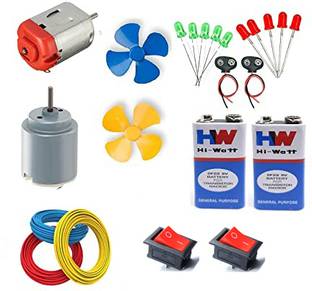 TZZOT Science & Fun Innovation Kit Dc Motor with Propeller / 9v Battery Educational Electronic Hobby Kit