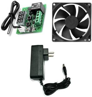 CyberSupreme W1209 Digital Thermostat Temperature Sensor- Adaptor &12V DC Cooling Fan Temperature Sensor and Controller Electronic Hobby Kit