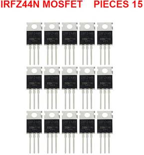 ELPH 15 Pieces N-Channel IRFZ44N MOSFET Transistor ESD Rated TO-220 49A 55V 3 Pin Electronic Components Electronic Hobby Kit