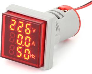 electrolight RED AC 60-500V 0-100A 20-75Hz LED Digital AC Voltmeter Ammeter Signal Lights 220V Voltage Current Hz Meter Volt Amp Tester Detector Voltmeter