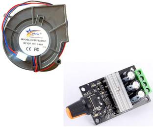 DHRUV-PRO CLB9733BH DC12V 2.40A 4500 RPM 3-Pin Air Blower Fan With 3A Speed Controller Electronic Components Electronic Hobby Kit