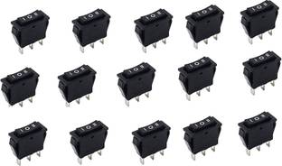 WHO Rectangle Black Rocker Switch 3 Position DC 12V ON-OFF Electronic Components Electronic Hobby Kit